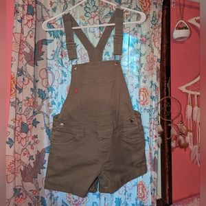 Levi army green shortalls girls size 14 regular